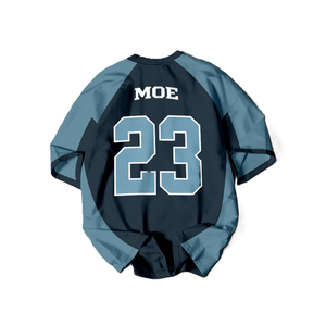 Camiseta de Fútbol Americano con Diseño de Panel Raglán de Malla Sublimada, Transpirable, de Poliéster, para Hombre, Producción Personalizada al por Mayor - Product Image 3