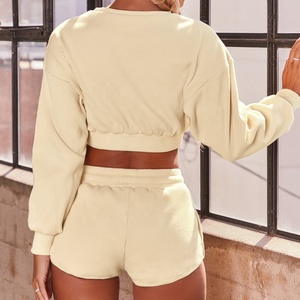 Ropa informal para mujer, camisetas deportivas de moda para Fitness, Camiseta corta de manga larga para correr, nuevo conjunto de ropa deportiva, conjunto de pantalones cortos - Product Image 4