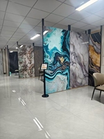 Décoration d'intérieur avec miroir en marbre PVC panneau mural en fibre de bois de bambou panneau mural en PVC