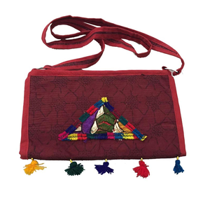 Sac à bandoulière traditionnel pour femmes fait à la main avec broderie Zari, perles et décorations florales, sac traditionnel pour femmes - Product Image 3