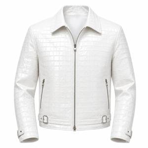 Blouson Bomber Unisexe en Cuir PU Gaufré avec Fermeture Éclair, Col Montant, Design Réversible, Respirant, Écologique, Protection Anti-UV - Product Image 6