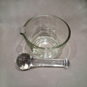 Juego de Mortero y Pilón de Vidrio para Laboratorio, Mortero de Sodacal y Pilón de Borosilicato, Molinillo y Mezclador para Laboratorio, Cocina y Medicina - Product Image 1