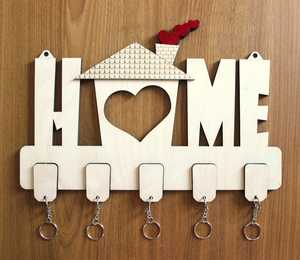 HOME Rectangle Letter Style <b>Wall</b> Mounted Metal <b>Key</b> <b>Holder</b> Organizer Rack with 10 Hooks for Entryway Kitchen Hallway - Product Image 3