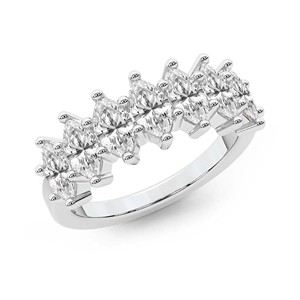 Bague personnalisée en or massif 10k/14k/18k avec diamant de laboratoire Callista Marquise, alliance pour femme. - Product Image 2