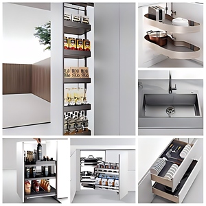 Gabinetes <span class=keywords><strong>de</strong></span> <span class=keywords><strong>Cocina</strong></span> <span class=keywords><strong>Modernos</strong></span> <span class=keywords><strong>de</strong></span> Melamina OEM, Gabinetes Personalizados Blancos y <span class=keywords><strong>de</strong></span> Madera MDF con Estante Abierto y <span class=keywords><strong>Electrodomésticos</strong></span> Integrados para Proyectos OEM - Product Image 5