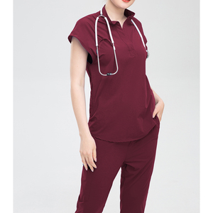 Customized Medical <b>Scrub</b> <b>Set</b> for Women - Modern <b>Scrub</b> Top & Slim Jogger <b>Scrub</b> Pants, Multi Pockets, Anti-Wrinkle - Product Image 6
