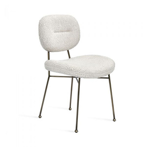 Chaise de salle à manger rembourrée moderne avec structure en métal, assise et dossier en tissu, design contemporain pour mobilier de maison - Product Image 2