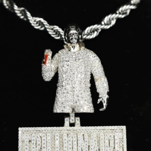 จี้ฮิปฮอปแบบ Iced Out เงินแท้ 925 ประดับโมอิสซาไนต์ รูปตัวการ์ตูน พร้อมจี้ชื่อสั้น สำหรับผู้ชาย ผ่านการทดสอบเพชร - Product Image 5