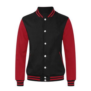 Contrast Color OEM Custom Made High Quality Unisex Baseball Letterman Varsity <b>Winter</b> Hooded <b>Jacket</b> Stand Cartoon Patchwork - Product Image 4