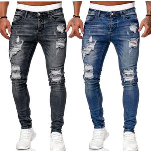 Lightweight Smart Casual Plaid Straight Fit Plus Size Unisex Jeans with Zipper Fly 100% Cotton - Product Image 4