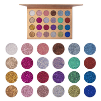 Palette de fards à paupières Private Label 24 couleurs, paillettes dorées métalliques, haute pigmentation, sans cruauté, minérale, teint clair