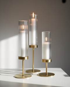 Radiant Metal And Glass <b>Hurricane</b> Candle Holder Elegant <b>Lantern</b> Design For Luxury Home Restaurant Decorative Collection - Product Image 5