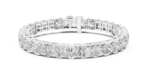 10Kt White <b>Gold</b> Princess Cut Diamond Bracelet 31 Stones 24.28Ct High Jewelry Luxury Couture Statement Bridal Party Wear Luxe - Product Image 5