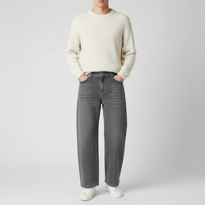 Jean en denim unisexe vintage américain, taille mi-haute, coupe droite ample, délavé moyen, mode automne, pantalon décontracté streetwear - Product Image 6