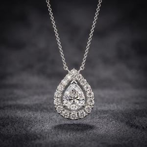 Collier en diamant naturel taille poire suspendu (Cadeau exclusif haut de gamme pour femme) - Product Image 1
