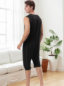 Ensemble de yoga unisexe, col rond, sans manches, léger, 100% coton, séchage rapide, respirant, poches zippées, anti-rides, vêtements de sport - Product Image 5