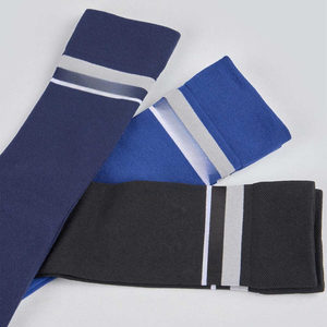 Chaussettes d'équitation unisexes à compression, couleur unie, avec logo personnalisé et design de revers, qualité supérieure, hauteur genou, prix de gros - Product Image 3