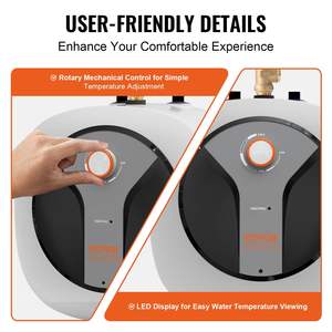 "Mini calentador de agua eléctrico de 4 galones, válvula de seguridad de 1440W, fácil instalación, cocina/baño/restaurante/estante/pared/suelo" - Product Image 5