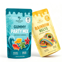 Sachets en plastique pour bonbons gélifiés avec fenêtre, personnalisés, résistants aux enfants, pochettes verticales pour oursons gélifiés et bonbons mous, Doypack 120g