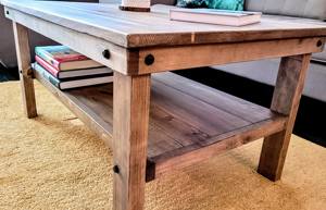 Mesa de Centro de Madera Premium 2026 con Estante Abierto para Almacenamiento, Mesa de Centro Sólida de Estilo Moderno Rústico para Sala de Estar - Product Image 2