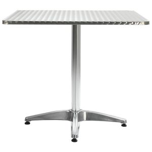 Mesa de Jardín Mediana con Tablero de MDF y Aluminio Plateado, Estructura de Acero Inoxidable - Product Image 2
