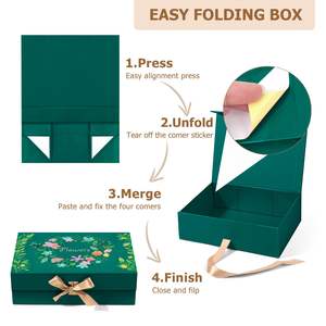 Boîte cadeau magnétique rigide de luxe personnalisée TH CBB-554 avec matériaux recyclés, finition premium, design réutilisable - Product Image 4