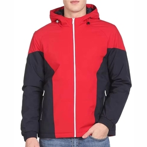 Men's Red Navy Eco-Friendly Waterproof Windproof Casual <b>Winter</b> <b>Quilted</b> Jacket Zipper Closure Regular Fit High Street - Product Image 1
