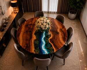 Wholesale Custom Solid Wood <b>Epoxy</b> Resin River Coffee <b>Table</b> Live Edge Handmade Modern Luxury Center <b>Table</b> Home Furniture - Product Image 3