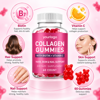 Gummies de biotine et collagène avec vitamine C pour la beauté des cheveux, de la peau et des ongles chez la femme – 60 gummies – OEM ODM Marque Privée
