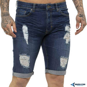 Vaqueros casuales de verano para hombre, lavado claro, cintura media, bordados, transpirables, ecológicos, de secado rápido, con cremalleras y botones, estilo urbano, 220g - Product Image 6