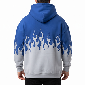 Sweat-shirt à capuche oversize en molleton de coton épais pour homme, style streetwear décontracté avec poche kangourou - Product Image 2