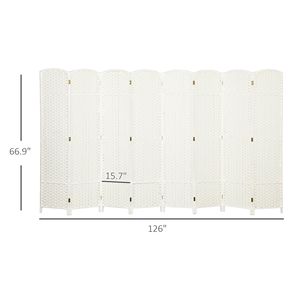Biombo de Privacidad Plegable de 8 Paneles, 5.6 Pies de Altura, Color Blanco, para Hogar y Oficina - Product Image 3