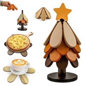 Al por mayor: Elegante salvamanteles de madera de abedul con recortes decorativos - Product Image 3