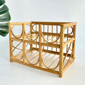 Luxury countertop storage for wine bottles high quality <b>rattan</b> bottle display cabinet crafted by hand - Product Image 4