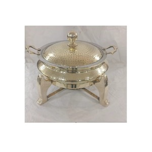 Calentador de Comida Tipo Buffet de Metal con Tapa, Asas de Acero Inoxidable, Recipiente Aislado para Alimentos Calientes de 33 cm, Diseño Clásico - Product Image 1