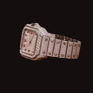 Reloj de Moda con Diamantes de Moissanita y Cuarzo para Hombre, Totalmente Cubierto de Piedras, Esfera de Cristal Plateado 925, Estilo Hip Hop, Edición Limitada de 41MM, Fecha Automática - Product Image 2