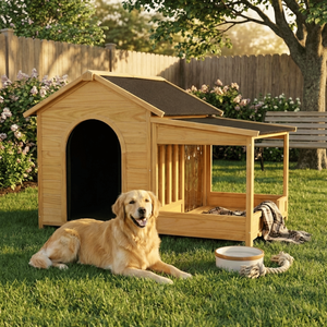 Cuccia per Cani da Esterno Grande 153 cm, con Rivestimento Invernale Isolato, Impermeabile, per Cani di Taglia Media e Grande, Cuccia per Barboncini e Bassotti - Product Image 1