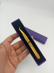 Pinces à cils en acier inoxydable en gros pour extensions de cils, outil professionnel d'extension de cils 122 - Product Image 5