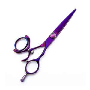 Professional 440C Stainless Steel Barber Scissors Purple Titanium Hairdressing Shears Sharp Salon Cutting <b>Tool</b> - Product Image 1