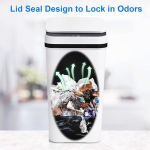 Set di 2 Pattumiere Elettriche Intelligenti da 8,3 Litri, Senza Contatto, con Sensore di Movimento Automatico, Piccole e Sottili, per Camera da Letto e Ufficio - Product Image 4