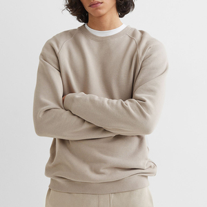 Sudadera personalizada de cuello redondo, lisa, de dos colores, para hombre, estilo oversize, blanca. - Product Image 2