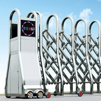 Barrière de circulation moderne rétractable antivol, roues portables, garde-corps pliable en alliage d'aluminium, contrôle de foule scolaire, fini