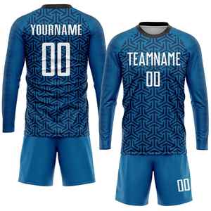 Uniforme de football personnalisé pour hommes, manches courtes, bleu dégradé, sublimé, anti-humidité, coupe classique, uniforme adulte, fabricant OEM - Product Image 5