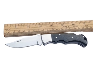 Couteau pliant artisanal en acier inoxydable avec manche en Micarta, couteau de camping à lame pointue, couteau de poche à verrouillage arrière avec étui - Product Image 3