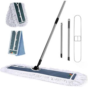 Mopa Comercial de Alta Resistencia de 42 Pulgadas con Mango de Acero Inoxidable, 1 Mopa de Algodón Grande y 1 Mopa Industrial para Limpieza de Pisos - Product Image 1