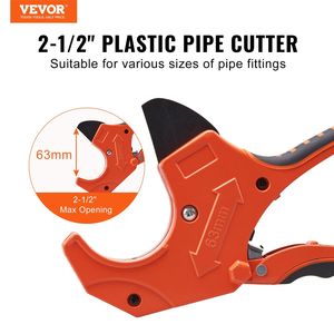 Heavy Duty Ratcheting PVC <b>Pipe</b> <b>Cutter</b> 0-2-1/2\" O.D. with SK5 Blade Tube Cutting Tool for PVC <b>CPVC</b> PP-R PEX PE Rubber Hoses - Product Image 2