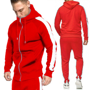 Survêtement noir pour homme, manches longues, capuche, fermeture éclair, poches latérales, coupe classique, style sportif automne, 100 % polyester - Product Image 5