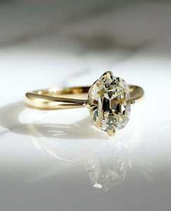 Luxury 1.00CT <b>Cushion</b> Old Mine Cut Diamond Solitaire <b>Ring</b> Lab Grown 10K Solid Gold IGI Certified Promise Gift For <b>Wedding</b> Party - Product Image 6