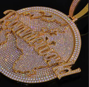 Colgante de Moissanita Personalizado de Gran Tamaño con Forma de Disco, Letra Personalizada, Plata 925, Lujo, Certificado IGI, Regalo Moderno para Hombres y Mujeres - Product Image 5