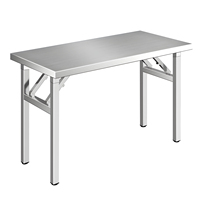 Table pliante en acier inoxydable de qualité commerciale, banc de travail portable robuste pour le camping en plein air, la cuisine, les barbecues et les fêtes